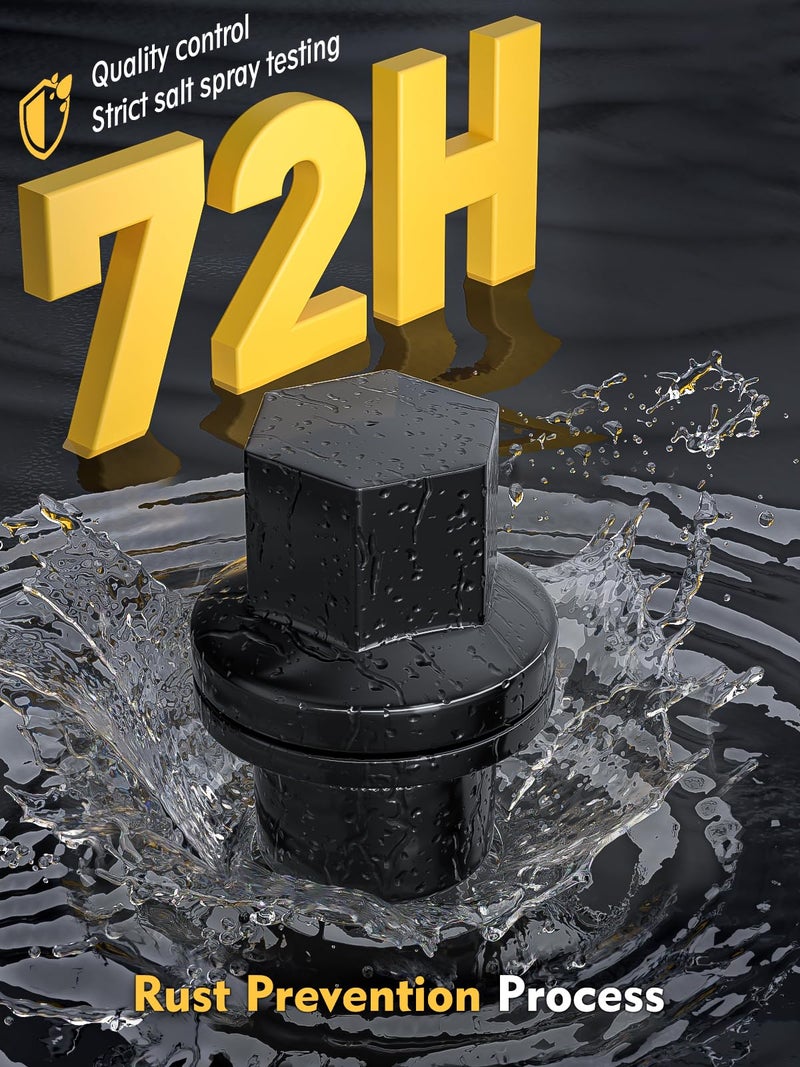 MIKKUPPA M14x1.5 Wheel Lug Nut - Replacement for Land Rover LR3 LR4 Range Rover Sport Discovery - 20pcs Black Closed End OEM Factory 1.81"" Tall 0.87"" Hex Lug Nuts - Image 3